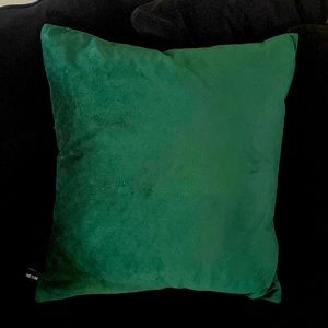 Emerald green velvet down pillow removable cover